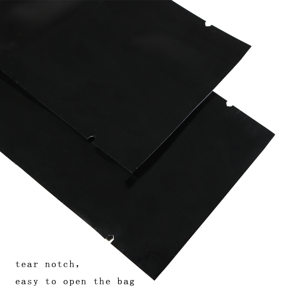 2.25×7.75in Glossy Foil Mylar Black Tobacco Packing Heat Sealable Bag w/ Window