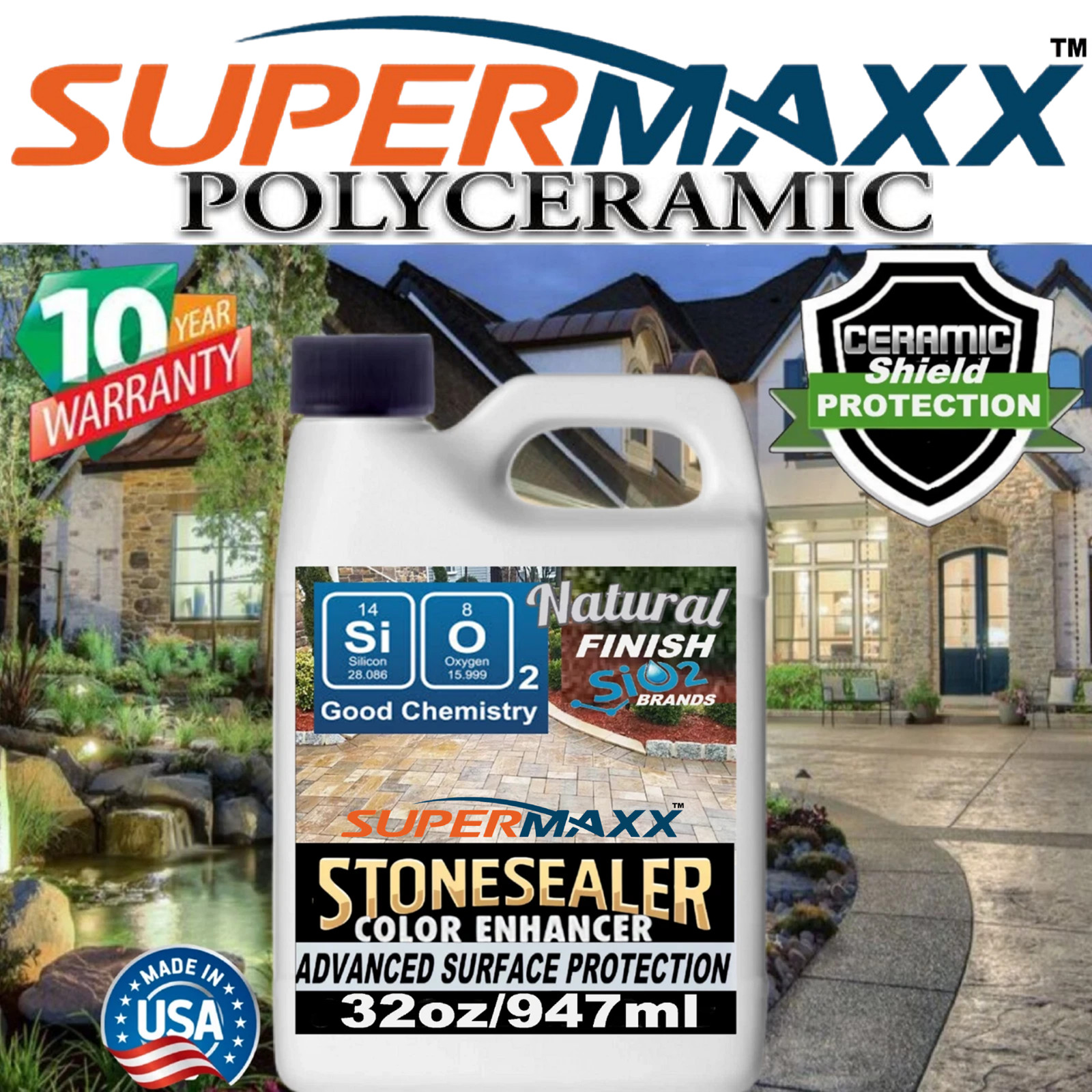 STONE PAVER SEALER CERAMIC COATING SEALER, NATURAL FINISH – ONE QUART