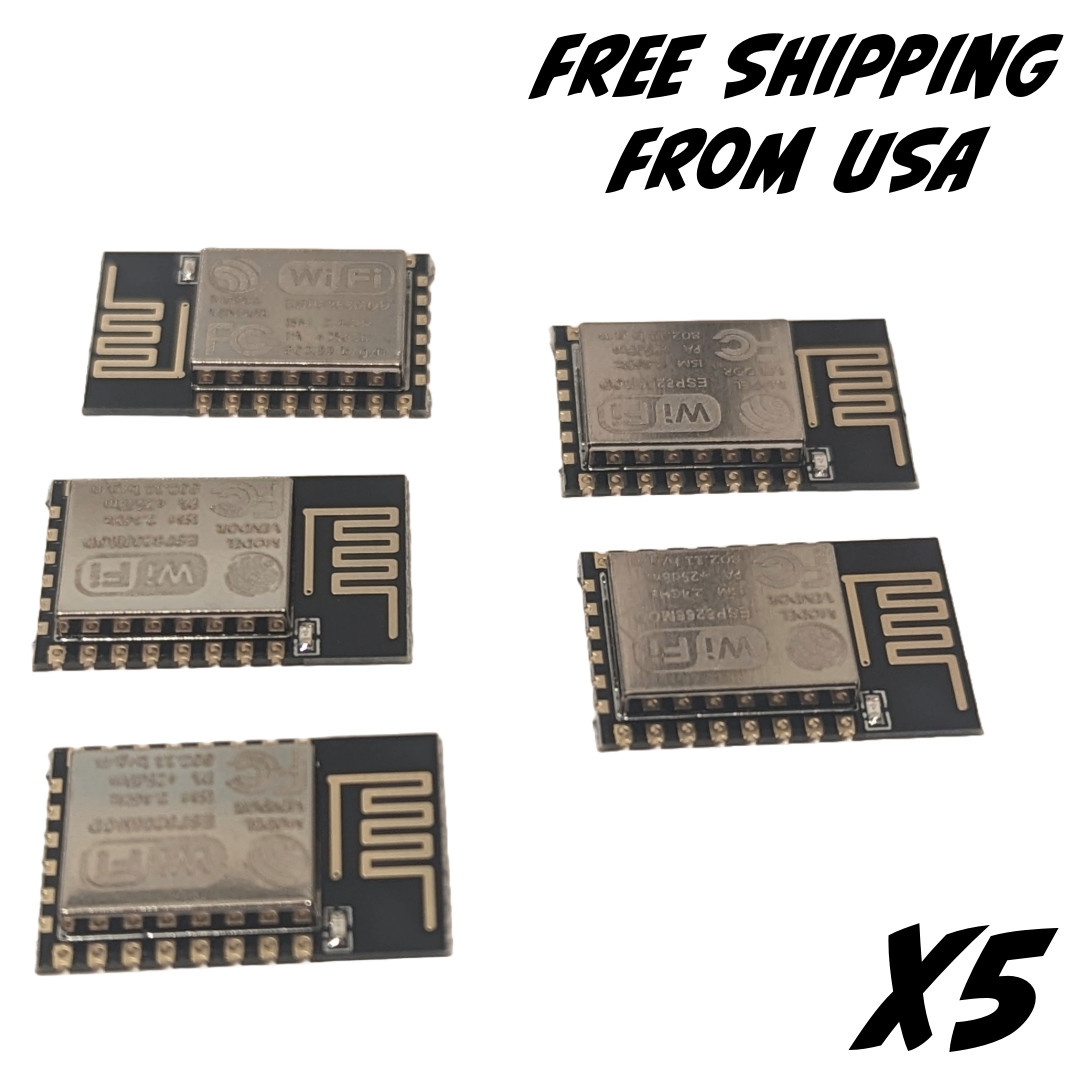 5X ESP8266 ESP-12F WIFI Module 802.11N Arduino NodeMCU MicroPython (5-Pack)