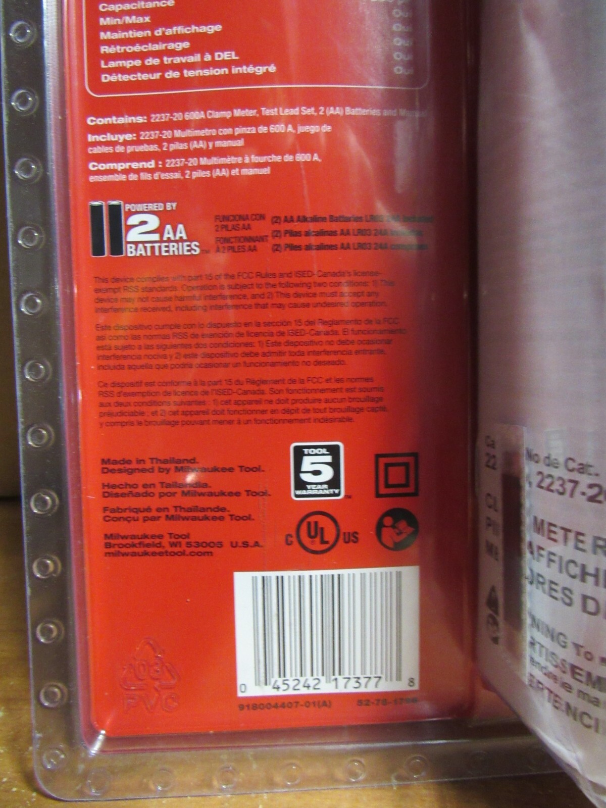 new Milwaukee 2237-20 600A AC/DC Digital Clamp Meter – NEW!
