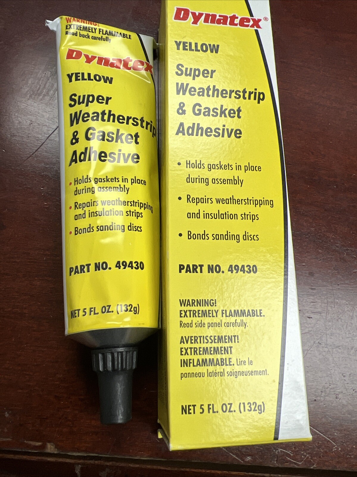 DYNATEX Weatherstrip Adhesive Yellow 5 Ounce Tube #49430