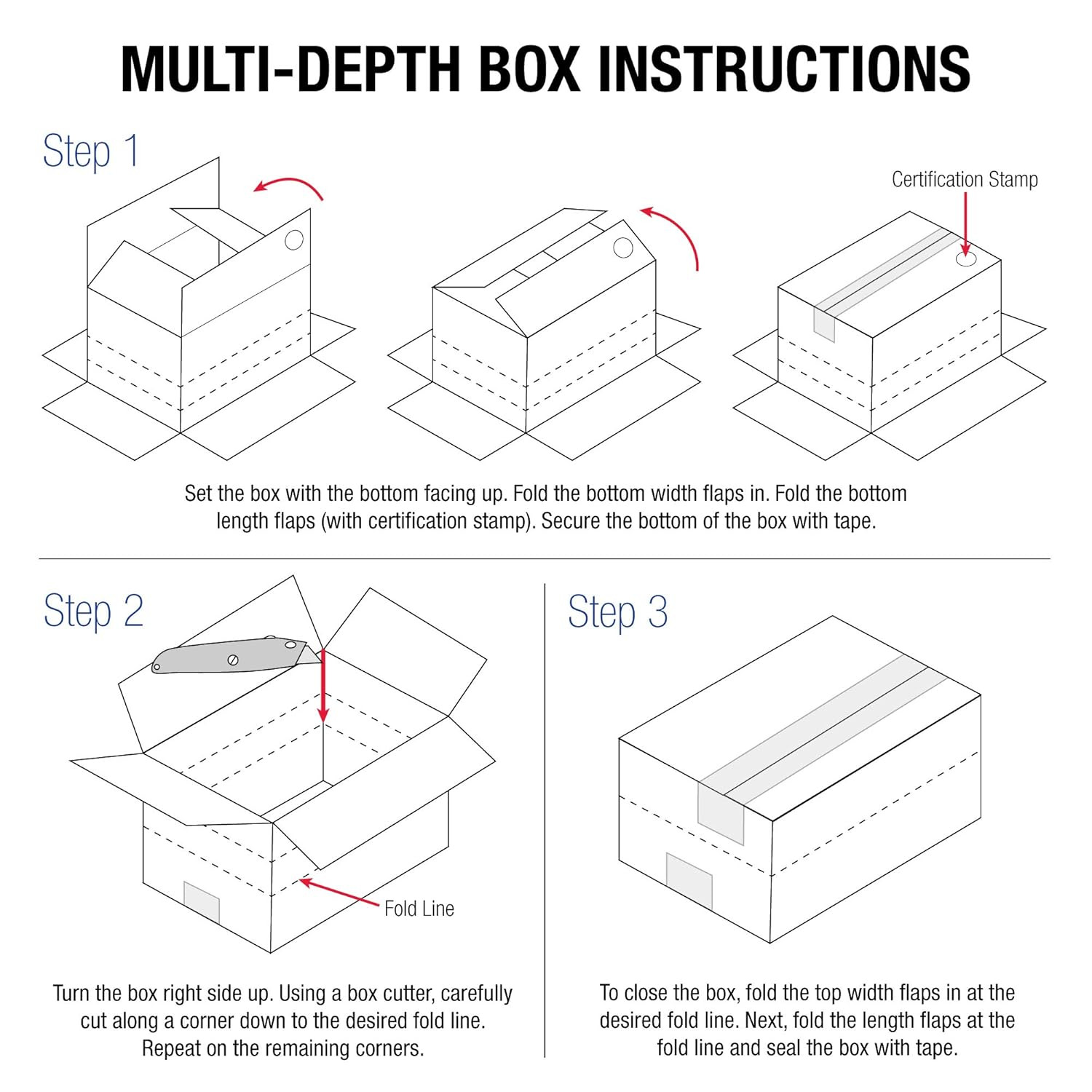 TLMD181812 Multi-Depth Corrugated Boxes, 18″ X 18″ X 12″, Kraft (Pack of 20)