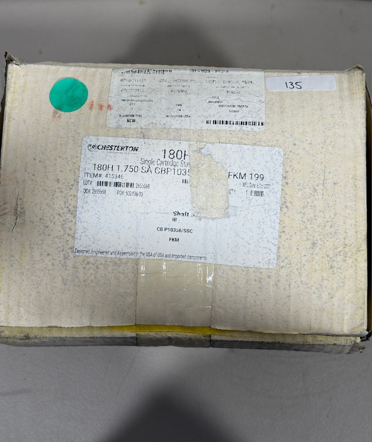 CHESTERTON 180H Single Cartridge Seal 1.750 in shaft size
