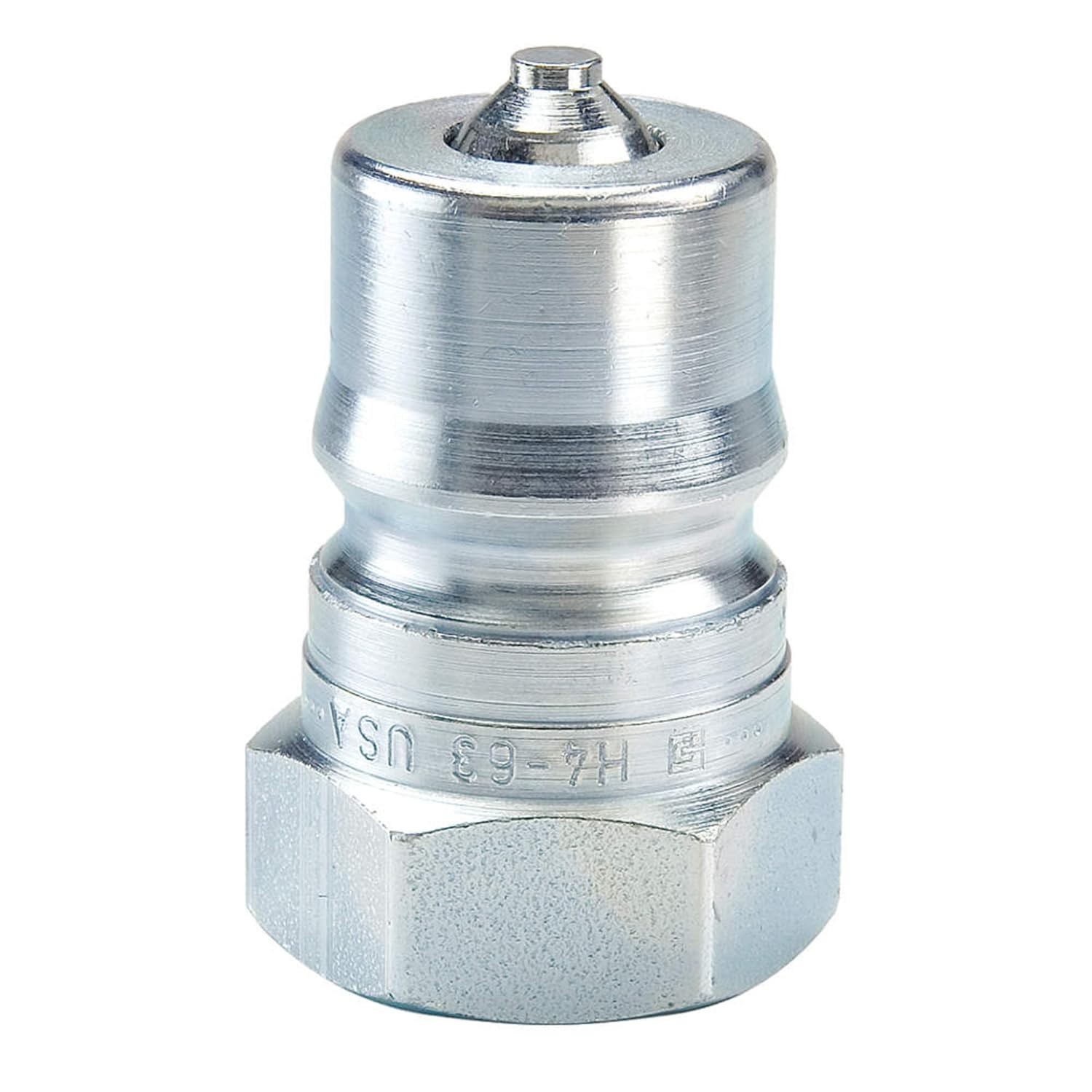 Parker H3-63 60 Series Steel Hydraulic Quick Nipple 3/8 NPTF ISO 7241-B 4000 PSI