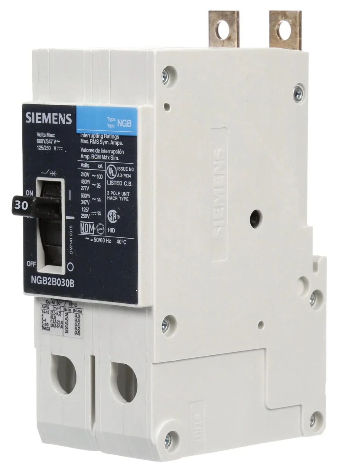 (1) NEW Siemens NGB2B030B 2p 480v 30a Circuit Breaker NEW IN BOX ( NGB2B030 )