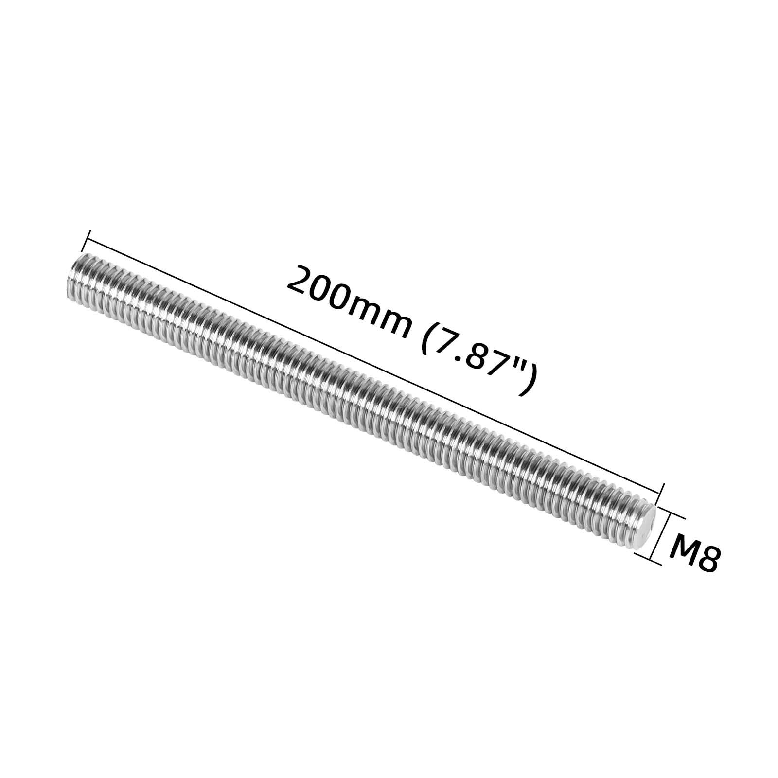M8-1.25 x 200mm Fully Threaded Rod, Long Threaded Screw, 304 Stainless Steel …