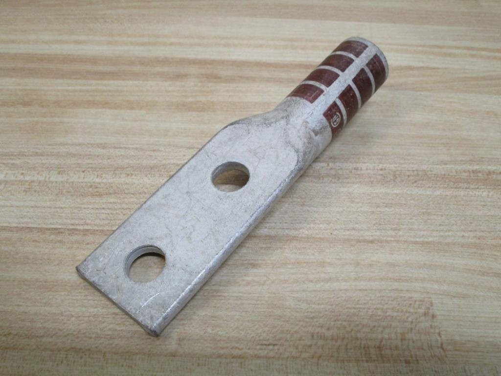 BURNDY YA342N 2 Holes, 500 MCM, CHAMFERED, Compression Lug, Copper, Long,