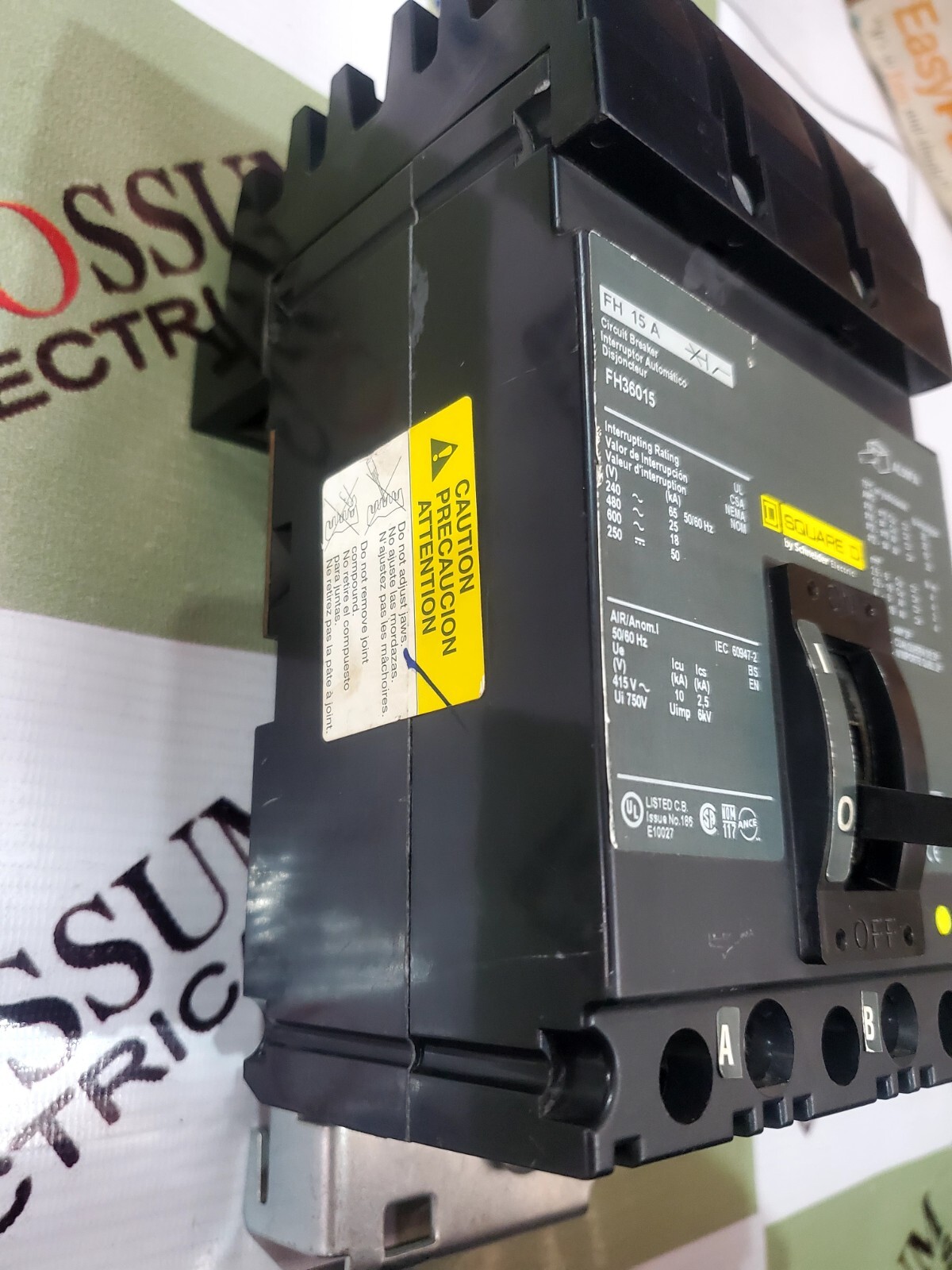 SQUARE D FH36015 CIRCUIT BREAKER 15A 440VAC 25KA FREE FAST SHIPPING