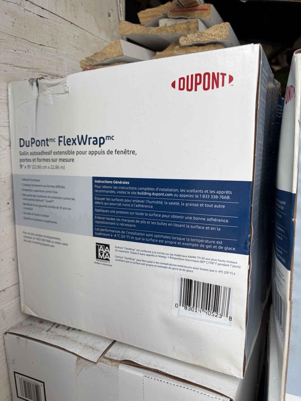 DuPont FlexWrap Self-Adhesive Extensible Tape for Windows Doors 9″ x 75′