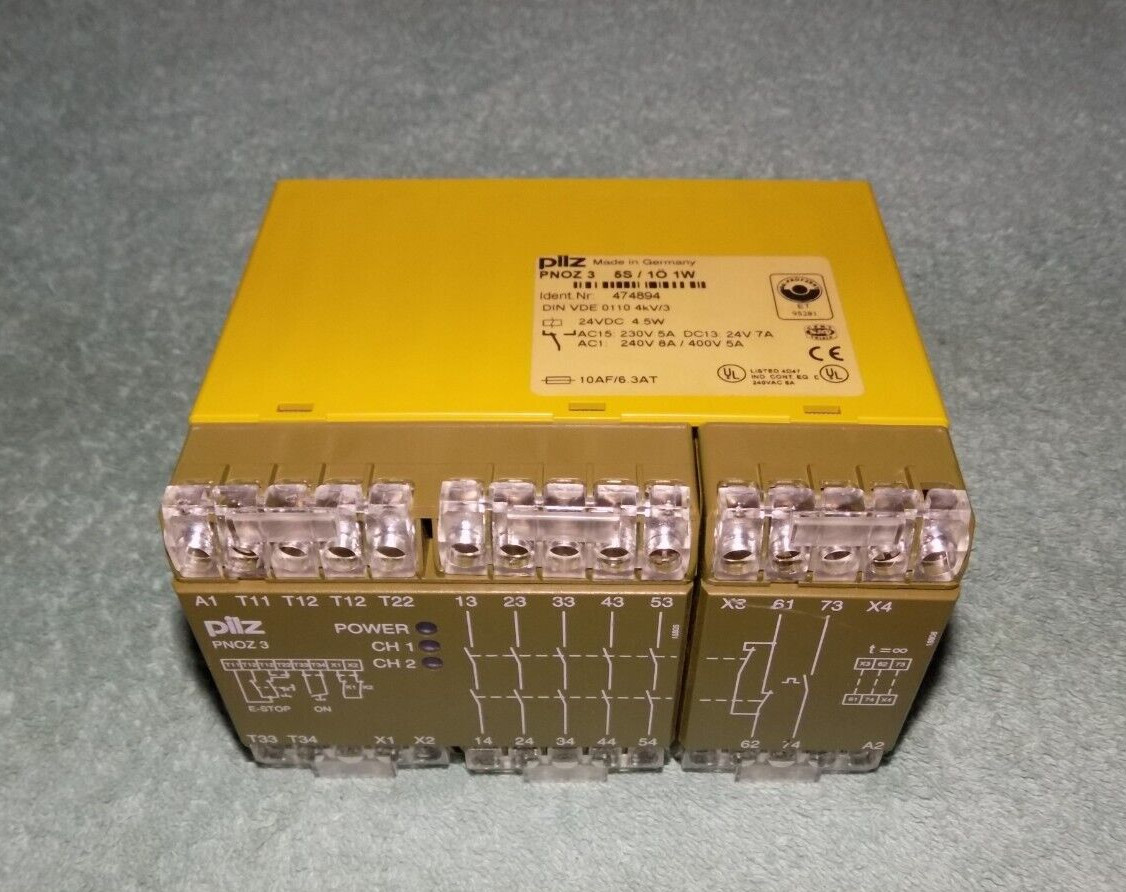 New Pilz PNOZ 3 5S 1O 1W Monitoring Relay Nr. 474894