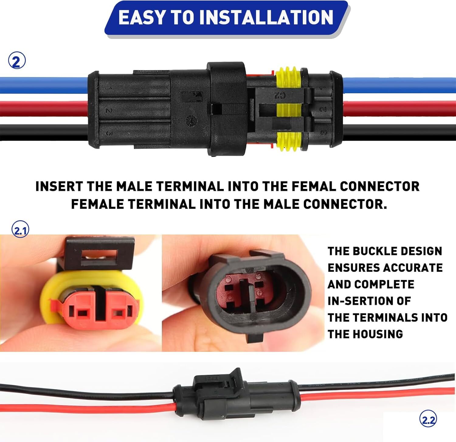 5/10 Sets Car Automotive Waterproof Electrical Wire Connector Plug 2/3/4/5/6 Pin