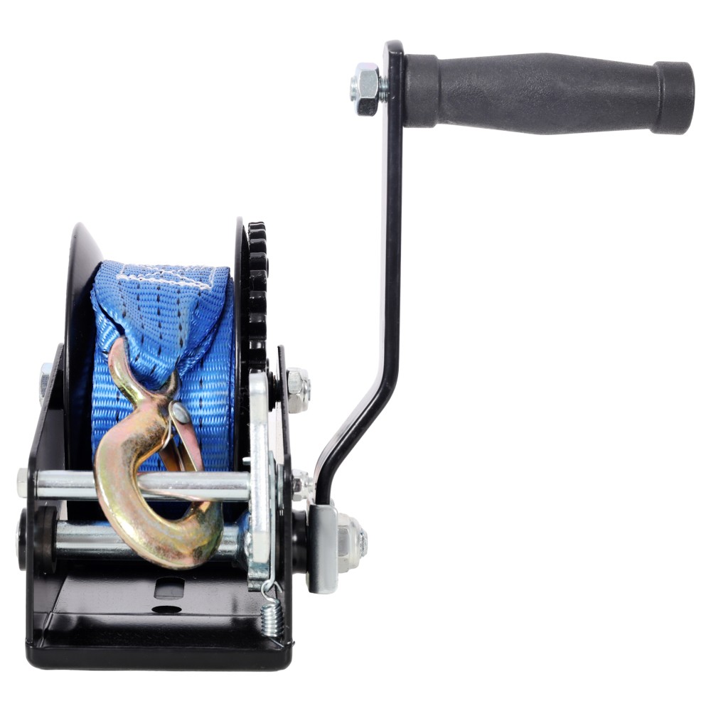1200LBS Hand Winch with 19.6FT Blue Strap, 4.1:1 Gear Ratio, Two-Way Ratchet,…