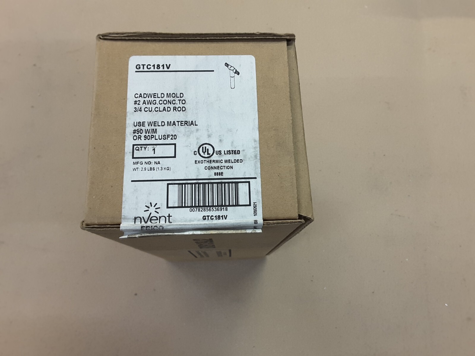 ERICO CADWELD GTC181V MOLD #2 copper wire thru TO 3/4″ inch ground ROD