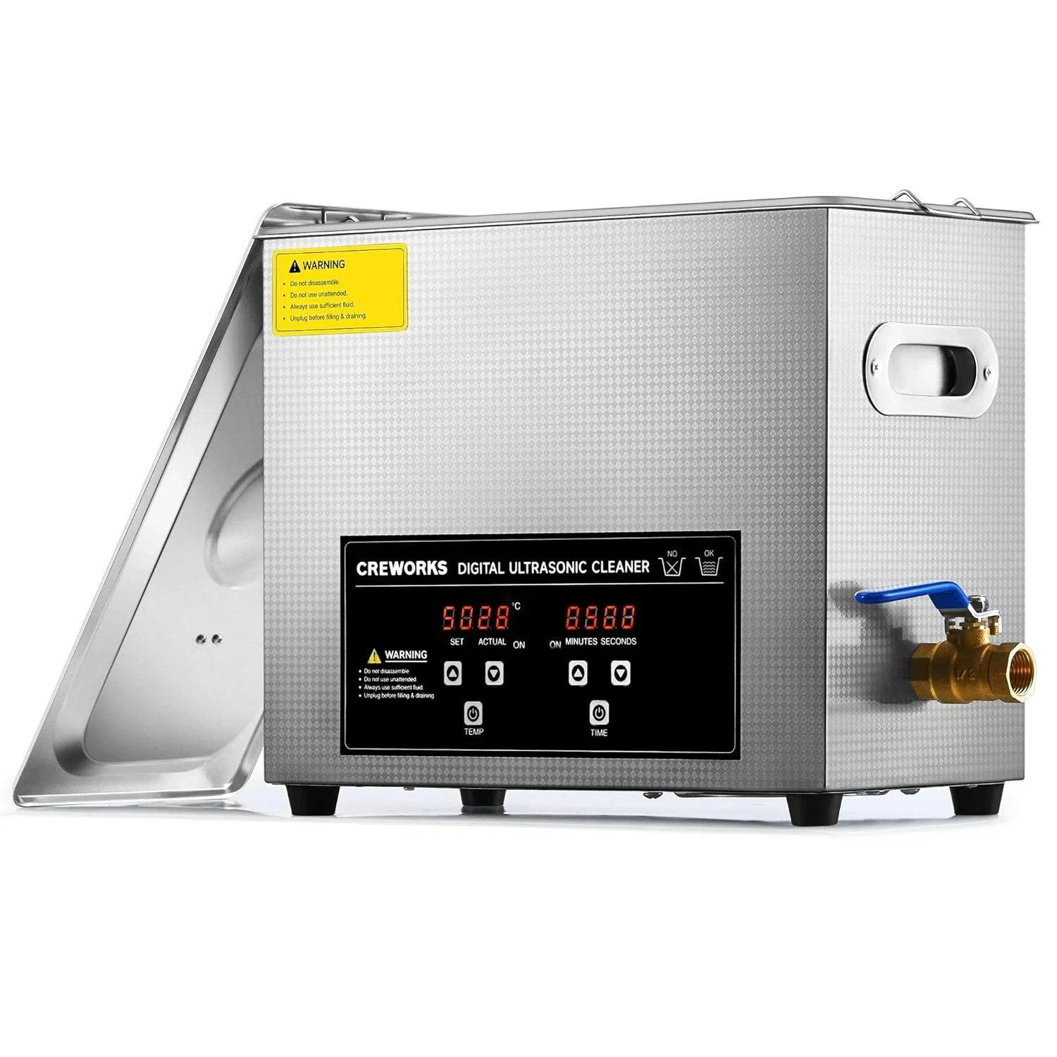 CREWORKS Ultrasound Cleaner, 6L Digital Sonic Cleaning Machine, Heater, Timer