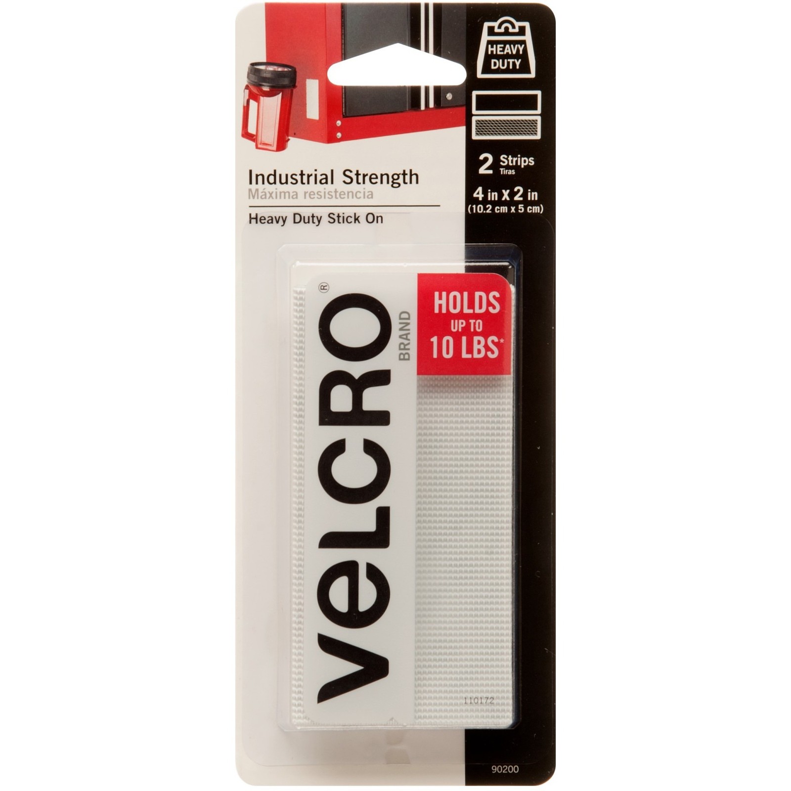 Velcro 90200 Heavy-Duty Hook & Loop Fastener Strip 2″ x 4″ White