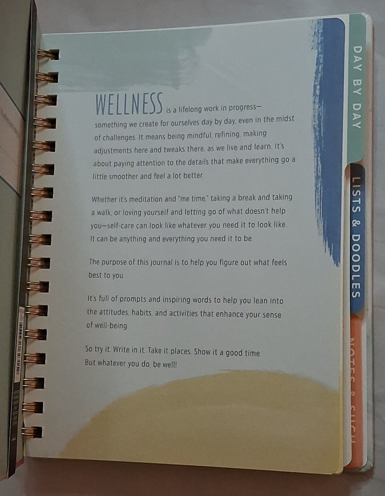 Wellness Day by Day Journal (218 pages) by Hallmark Brand New