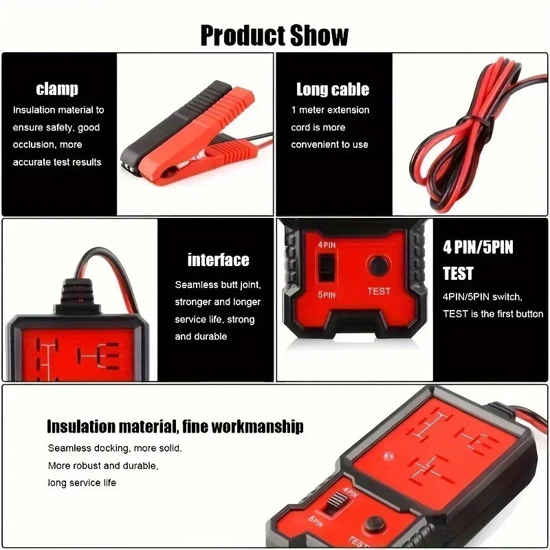 Handheld 12V Auto Relay Tester 4 & 5 Pin Diagnostic Tool from Newly Arrived USA