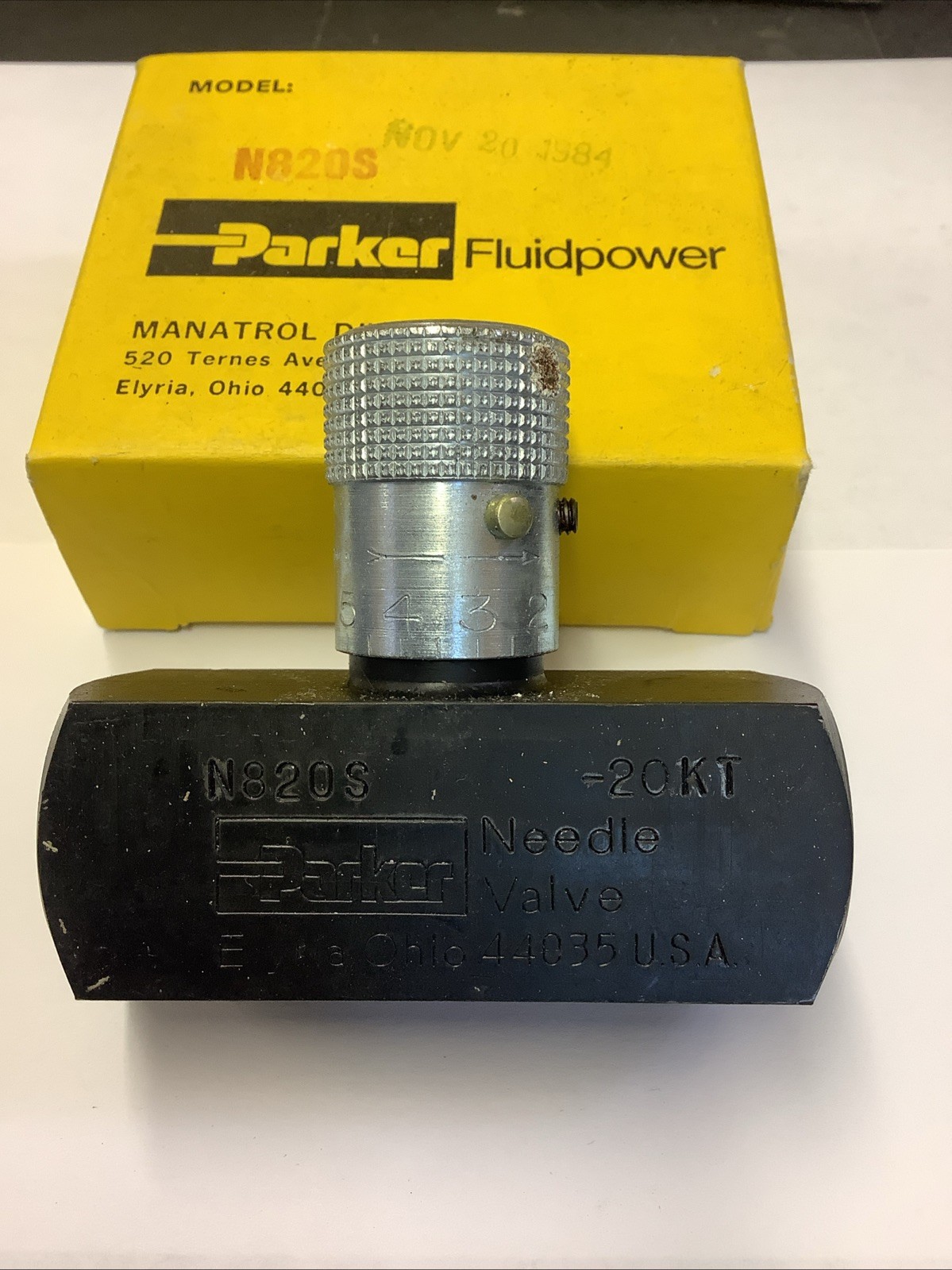 PARKER needle valve N820S, 3000PSI,8 GPM, 3/4”, (1 In Lot) 4052-87