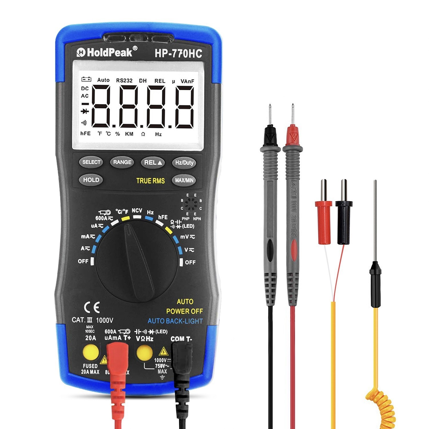 Digital Multimeter True RMS NCV Auto Range Fehlbedienungssperre 6000 Counts