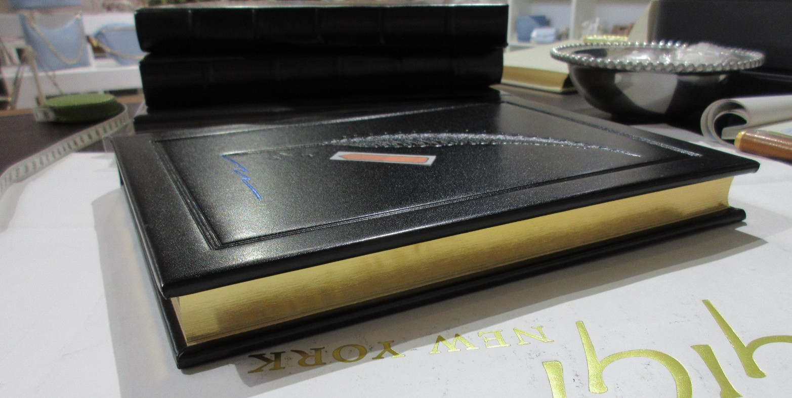 Journal 9″ Leather Hardcover 224 Lined Pages Graphic Image Black