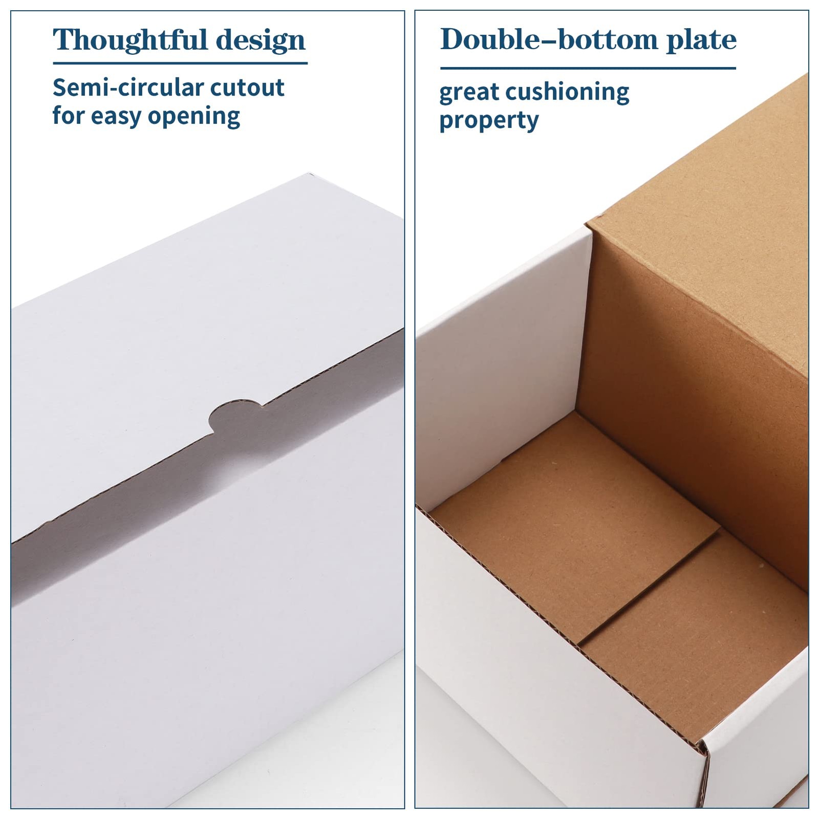 8x6x4 White Shipping Boxes Set of 25, Corrugated Cardboard Mailer Boxes for P…