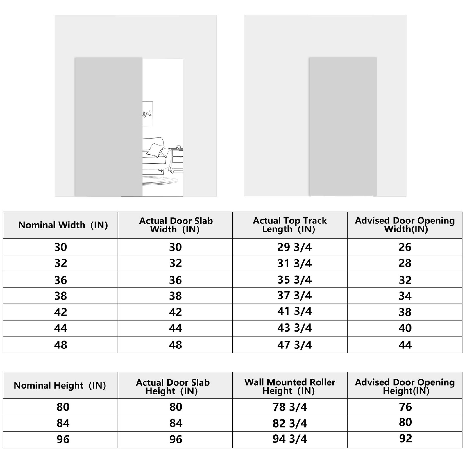 JUBEST 32″ Concealed Barn Door Hardware Kit with Soft Close Mechanism, Wall M…