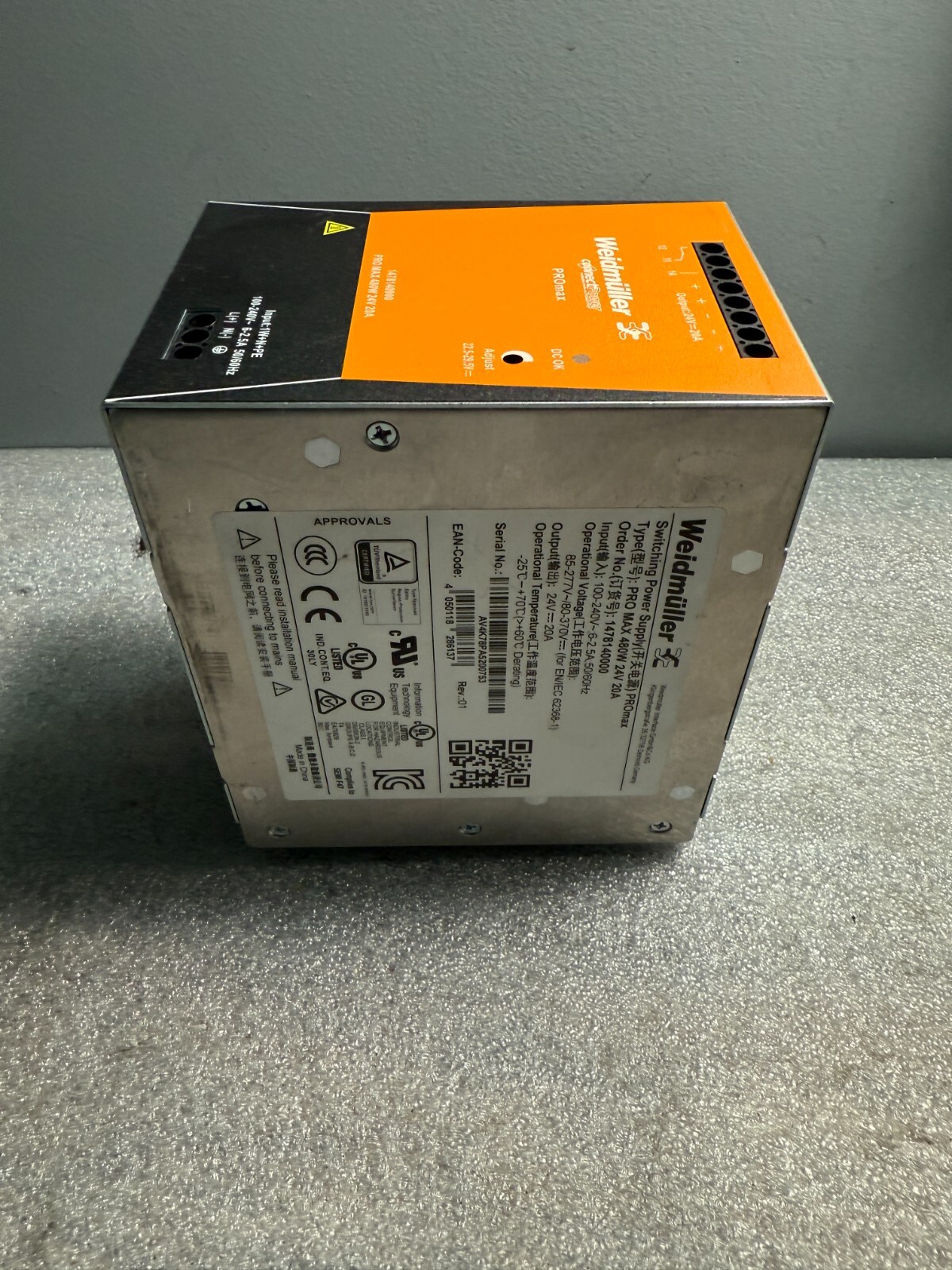 Weildmuller Pro Max 480W 24V 20A 1478140000 Switching Power Supply
