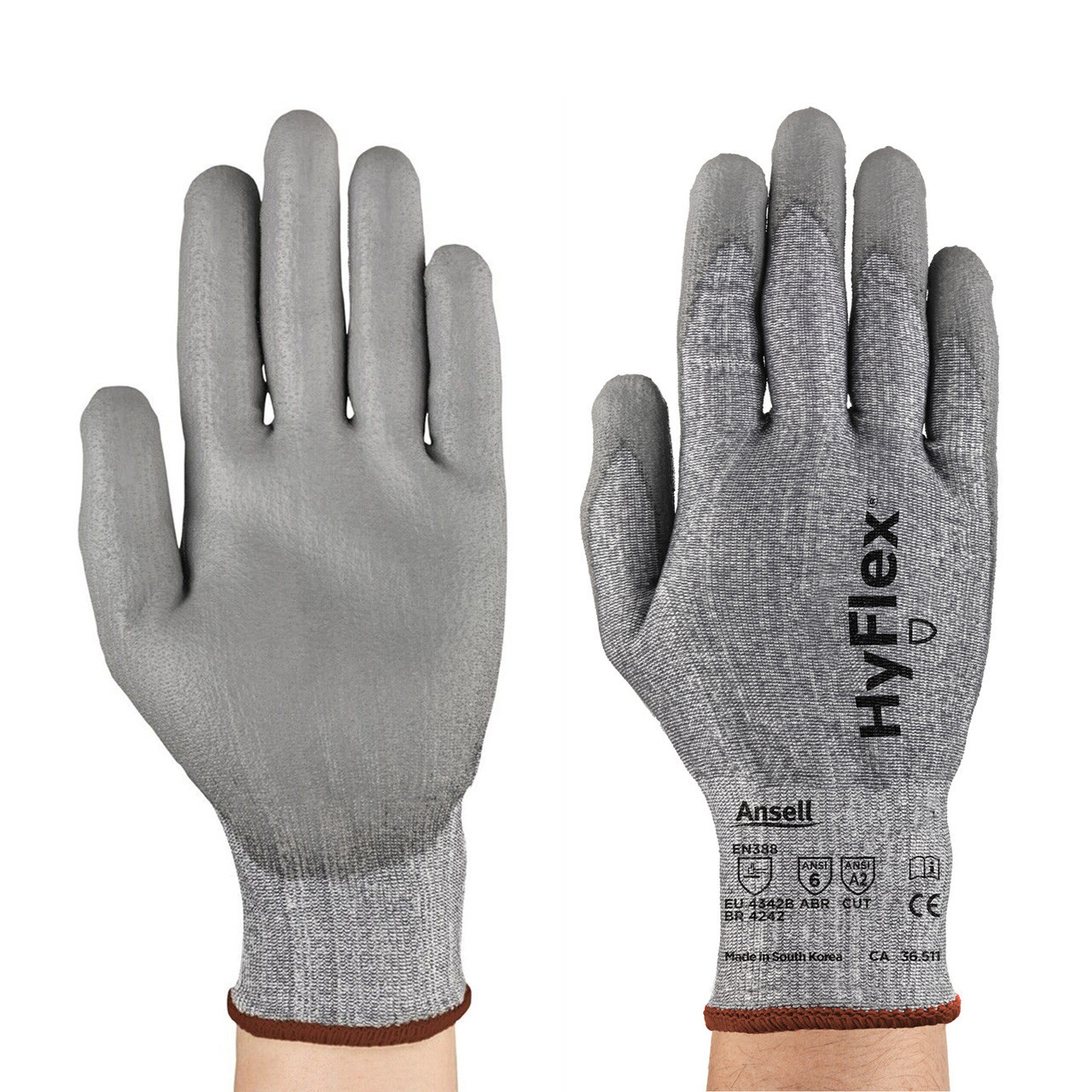 HyFlex Cut Resistant Knit Gloves Size 9 w/ Coating & Hppe-Nylon Liner 12 pack