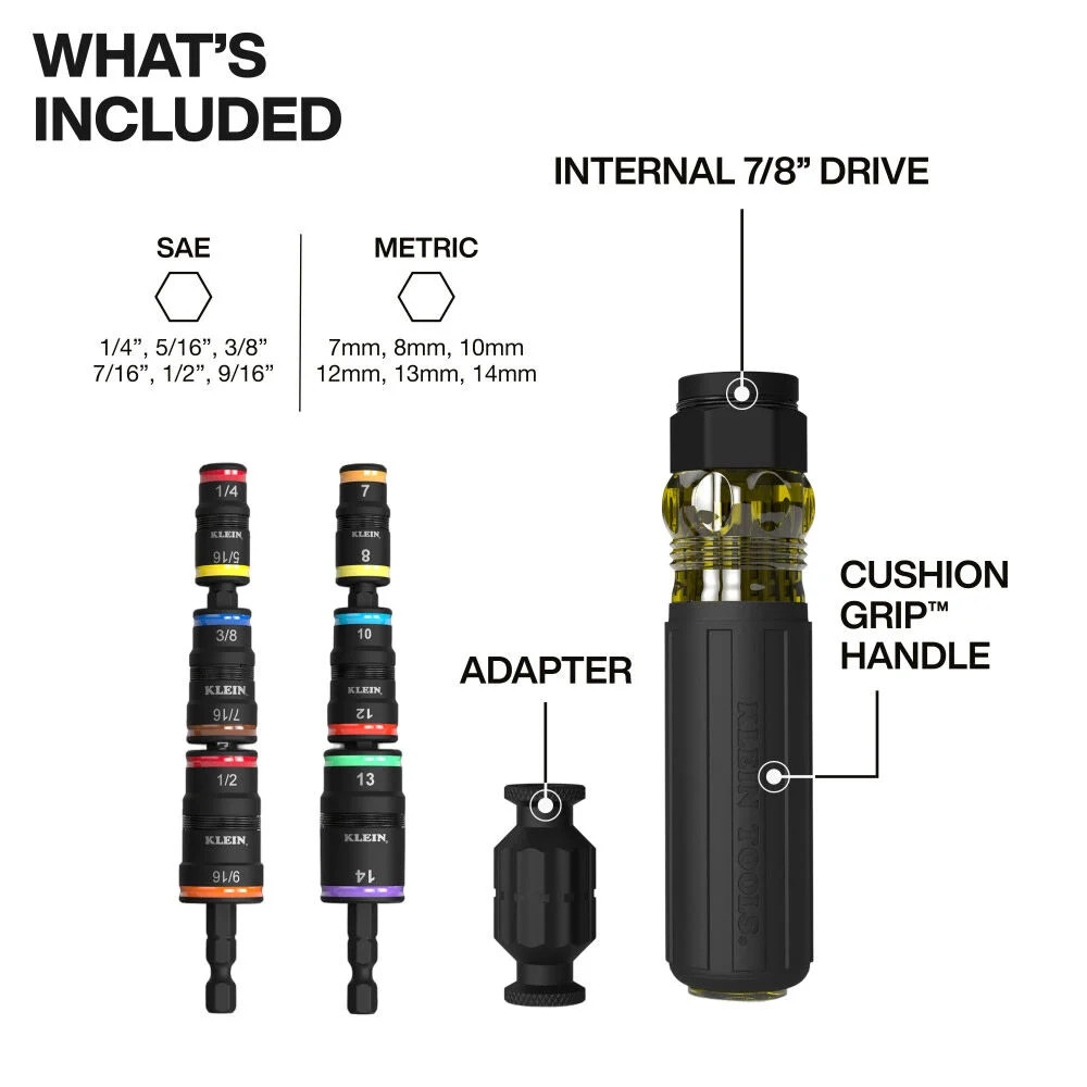 Klein Tools 14-In-1 Impact Rated Flip Socket