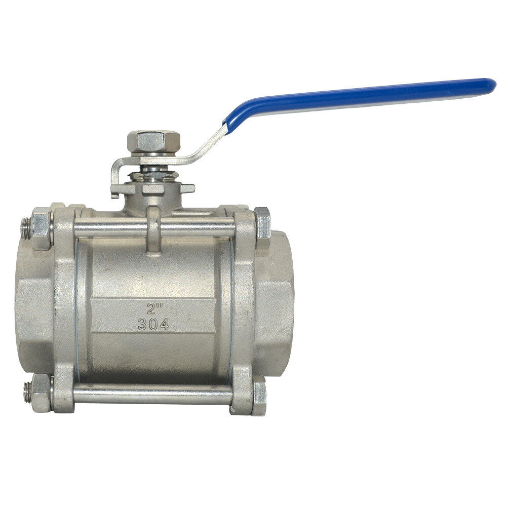 2 in inch 3 Piece NPT Ball Valve Threaded Plumbing fitting Stianless steel 304
