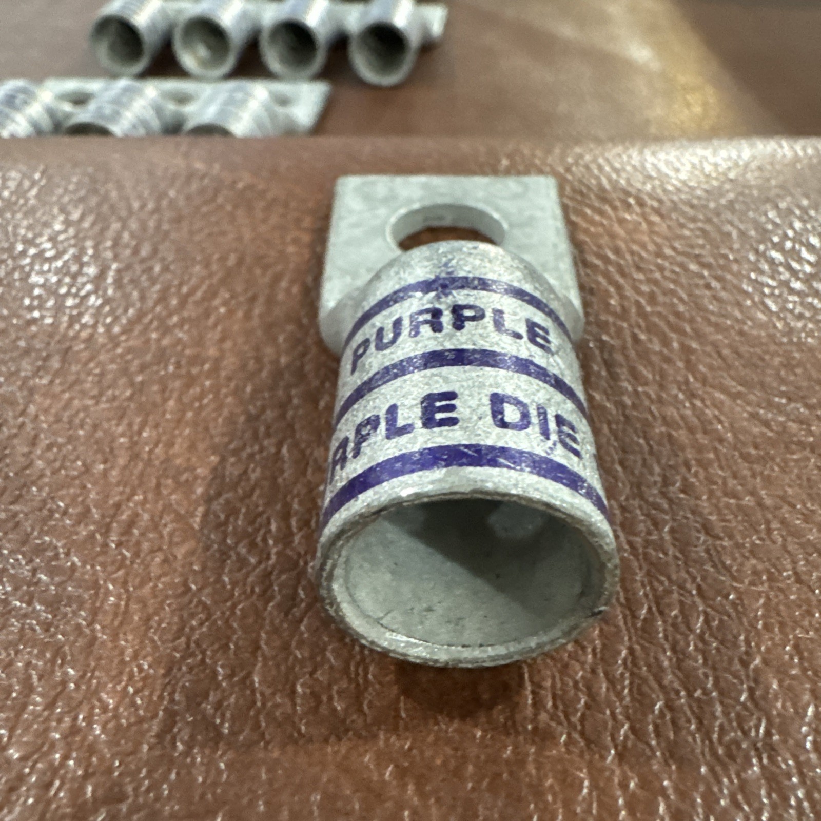 13 Burndy YAVL-TC-FX Purple DIE 15 Compression Lug 1/2 HOLE WITH INSP WINDOW/4/0