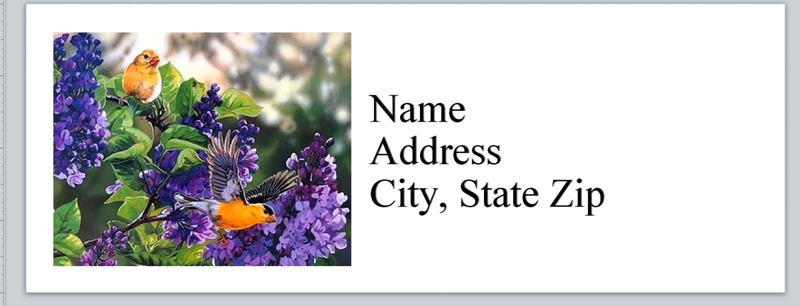 Personalized Address Labels Flowers Birds Buy 3 get 1 free (bx 885)