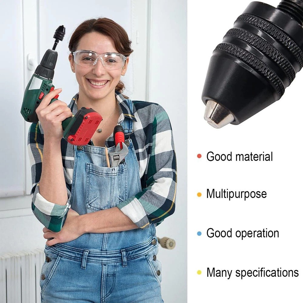 4x 1/4″Hex Shank Keyless Chuck Adapter Drill Bit Quick Change Driver Converter
