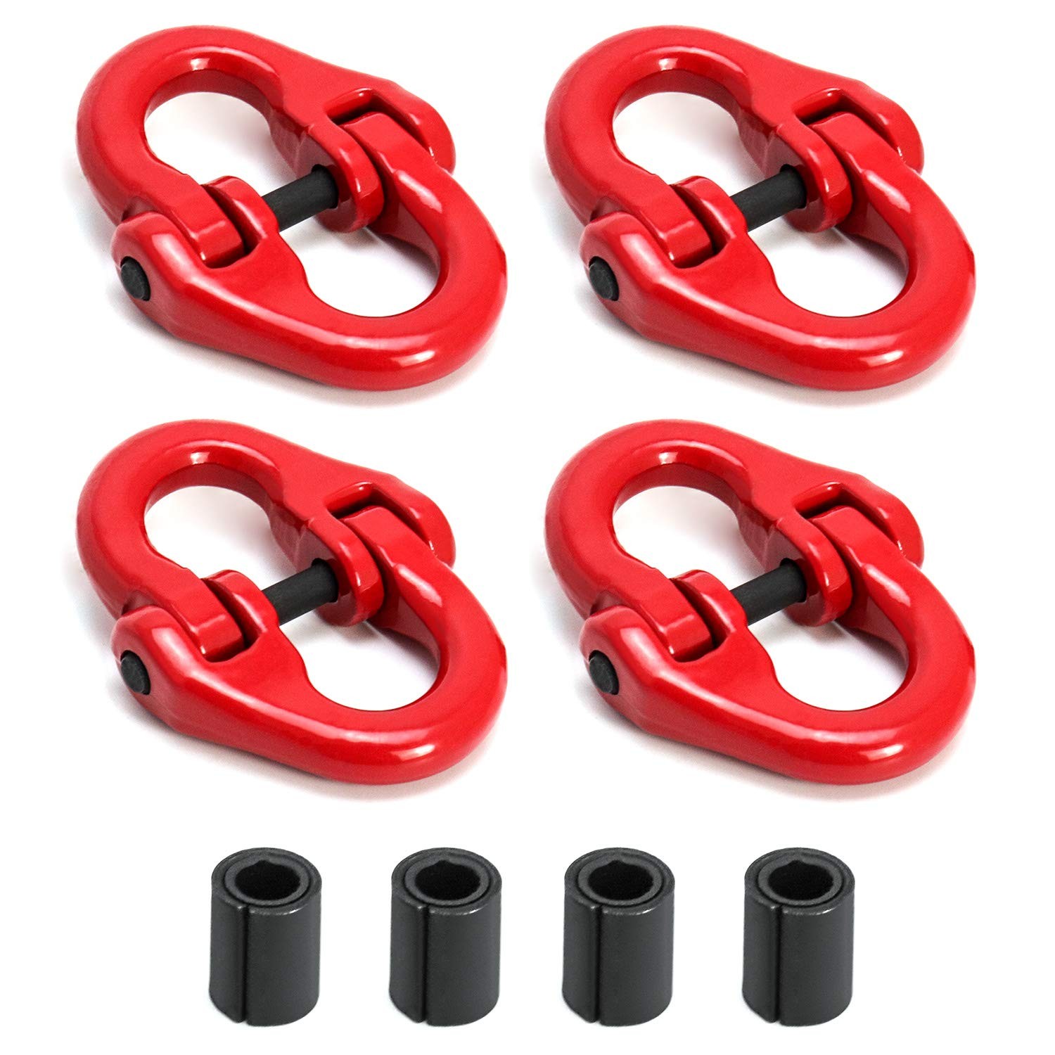 G80 Hammerlock Coupling Links 3/8in Alloy Steel 7100lb WLL Red 4 Pack For Chains