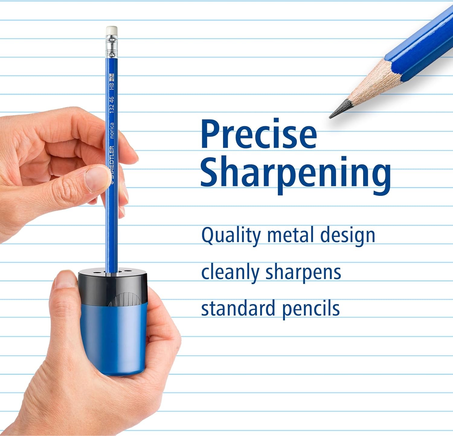 STAEDTLER pencil sharpener, premium quality sharpener with screw-on lid, prevent