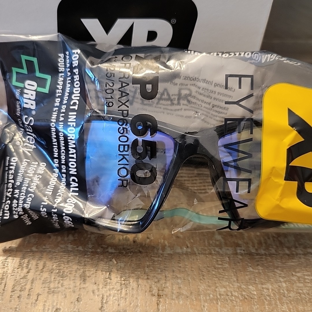 12pk XP650 Eyewear Safety Glasses Black Frame Clear Anti-scratch Lens Nose Grip