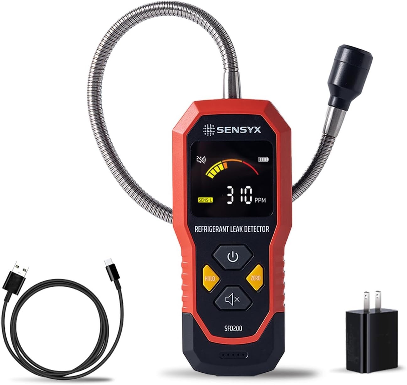 Audible Alarm Refrigerant Leak Detector with USB-C Recharge & Comfort Features