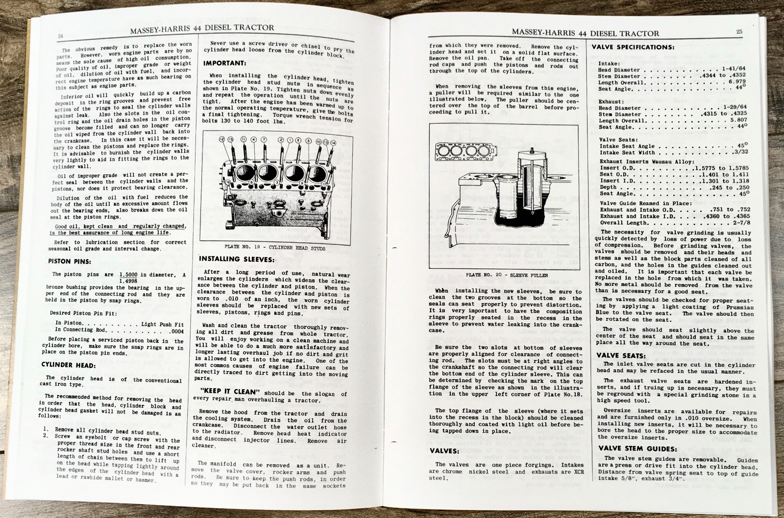 Massey Harris 44 Diesel Tractor Service Repair Parts Owners Operators Manuals
