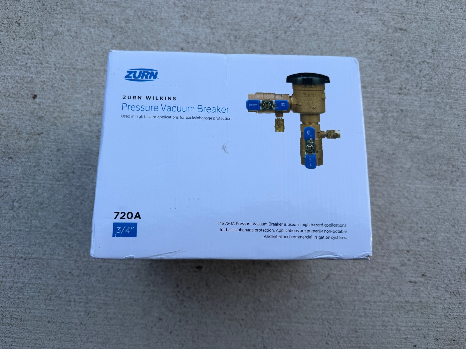 Zurn 34-720A Wilkins 3/4In. 150 PSI Pressure Vacuum Breaker – BRAND NEW