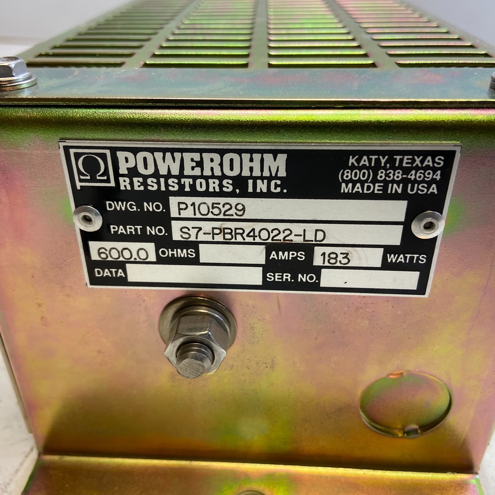POWEROHM P10529 RESISTORS BRAKING RESISTOR 183W