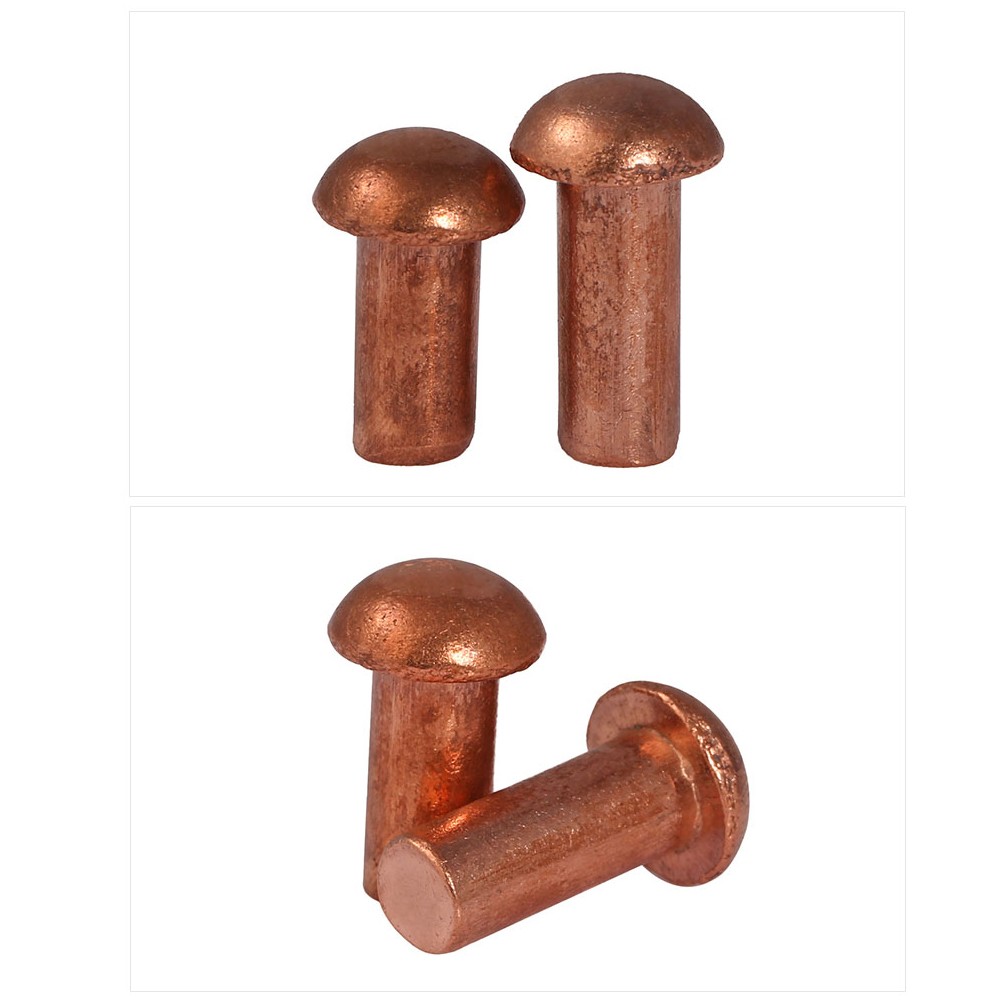 Solid Copper Round Head Rivets Dia 2mm 3mm 4mm 5mm 6mm 8mm Dome Pan Head DIN 660