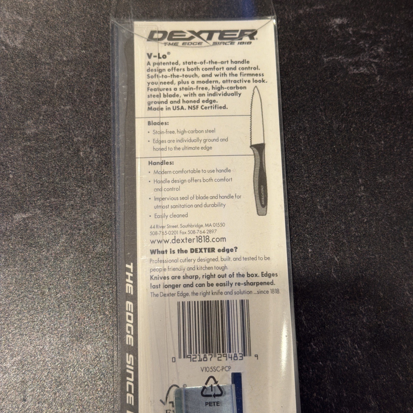 Dexter-Russel V-Lo 3 1/2″ Paring Knife ~ Black/Gray ~ Scalloped Parer ~ NEW!