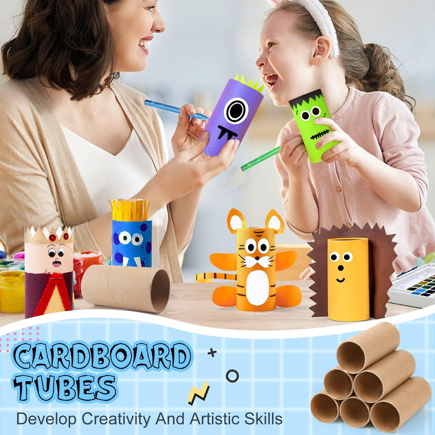 20 Pack Craft Rolls Brown Cardboard Tubes Crafting Paper round Thick Tube for DI
