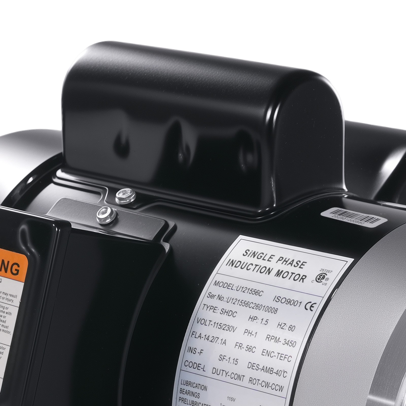 1.5HP 115V/230V Single Phase Electric Motor 3450RPM 56C Frame ODP CCW Rotation