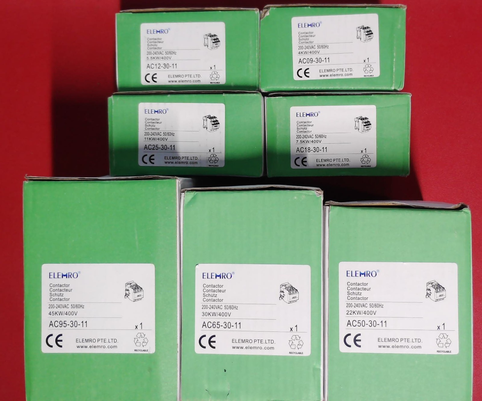 NEW AC50-30-11 *200-240V Contactor 50A 22KW/400V Elemro Schutz 3‑pole