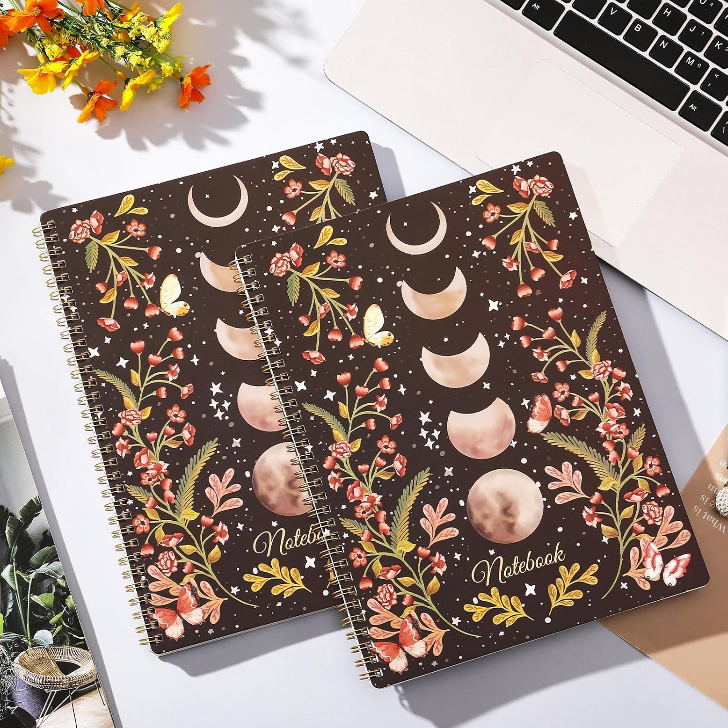 Spiral Notebook – Notebooks Bound with Back Pocket, Lined Journal…