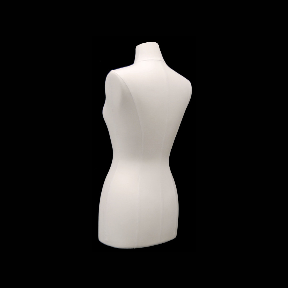 Adult Female Dress Form White Linen Mannequin Size 6-8 with Gold Rolling Base