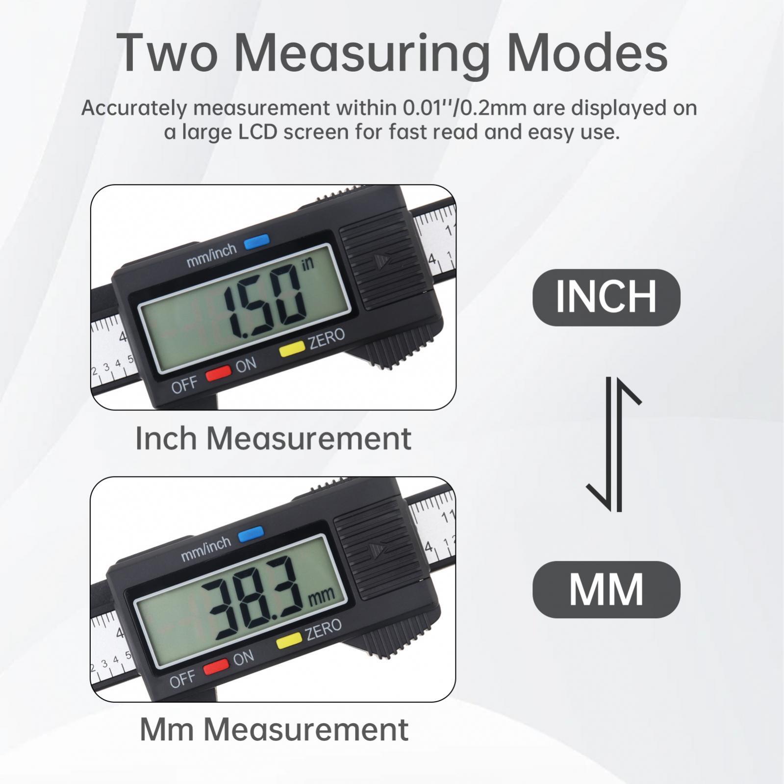 Digital Caliper, 0-6 inches Caliper with Large LCD Screen Inch and Mm Measuring