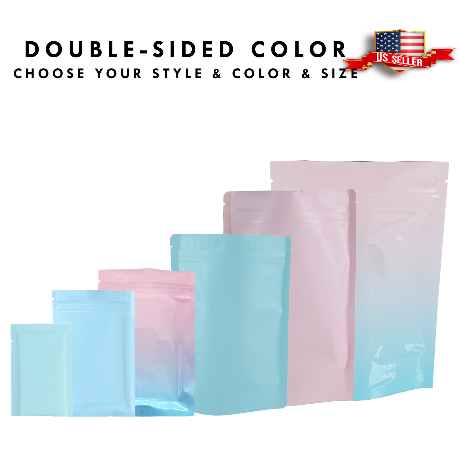 100 Pcs Blue or Pink Baby Shower Gender Revealing Party Favor Treat Candy Bags