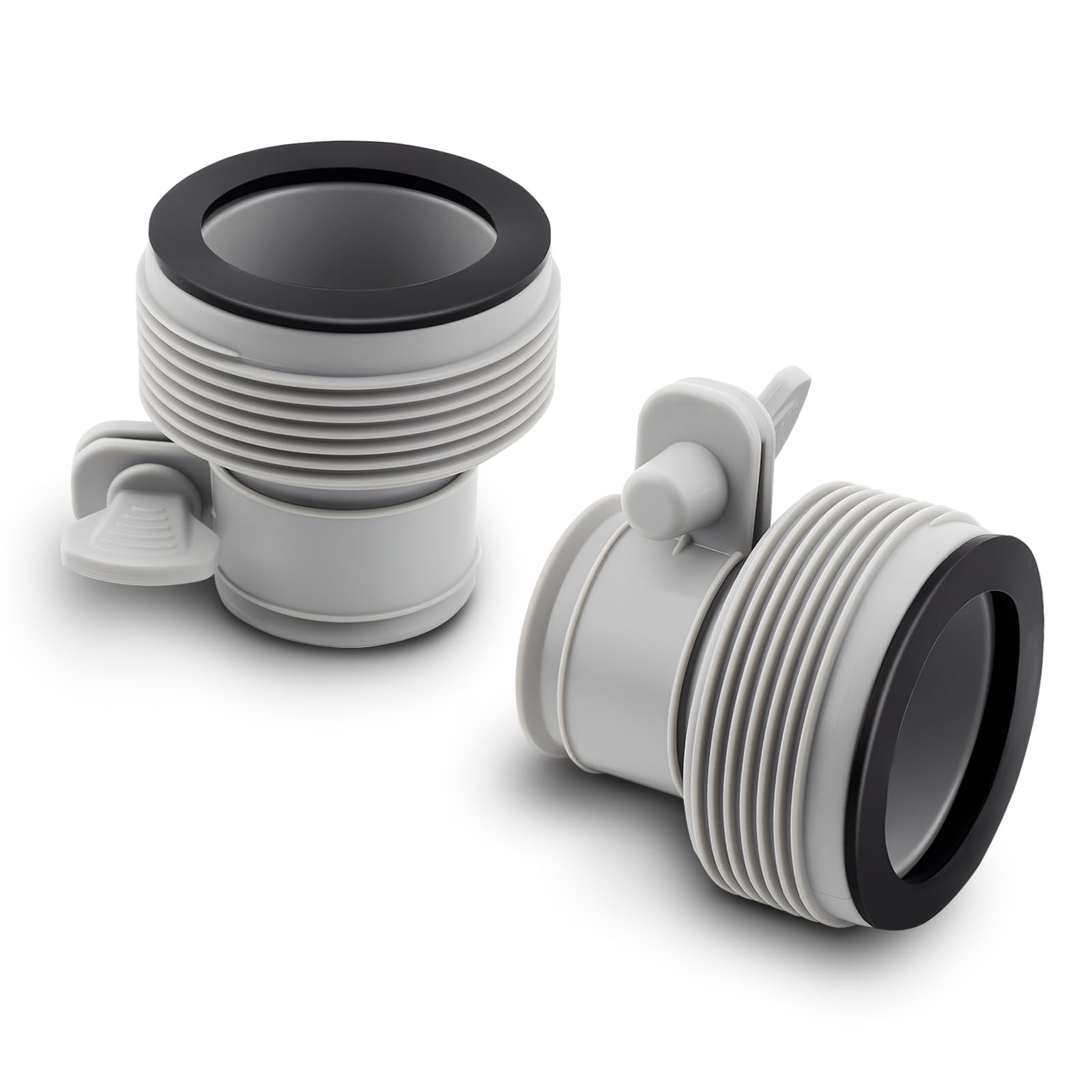 2 Pack Pool Hose Adapter Type B, 1.25″ to 1.5″ Conversion 2*2.2 in, Gray
